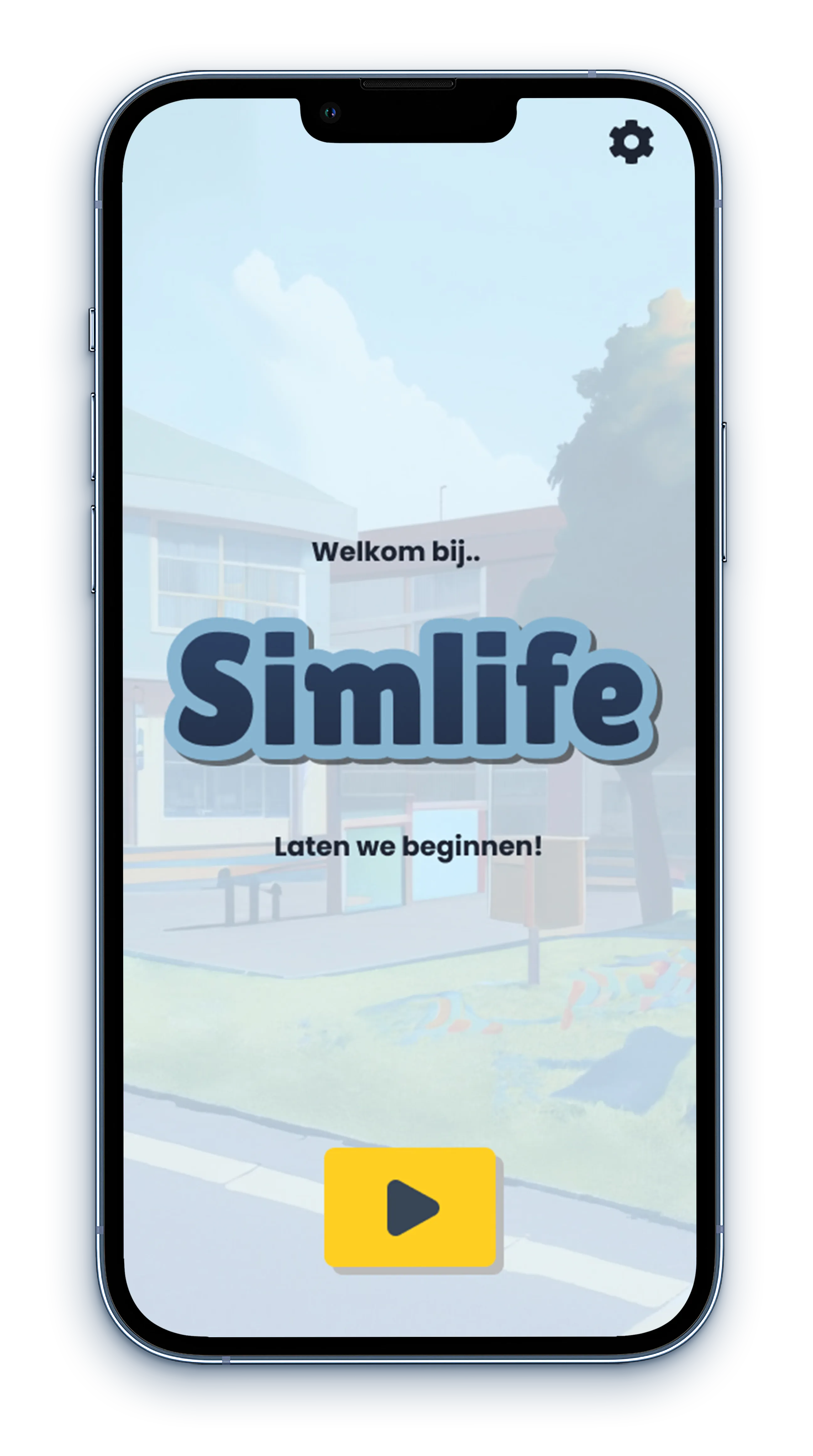 Welcome screen of the mobile game SimLife