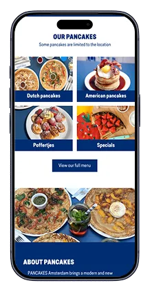 The pancake menu on mobile